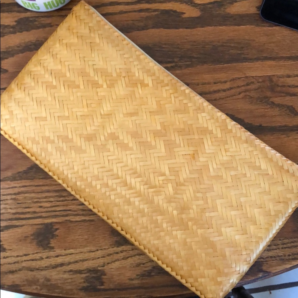 Woven envelope clutch zipper closure,lined EUC